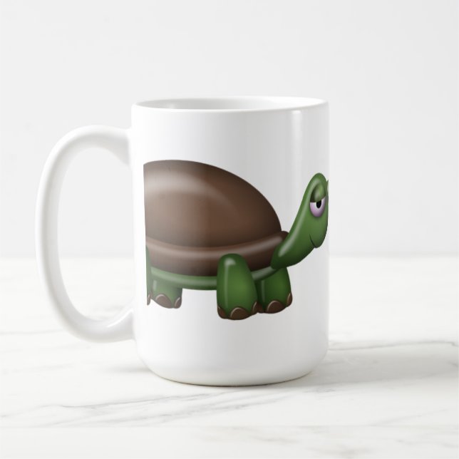 Neigung u. Sprösslings-Logo-Tasse mit Schildkröte Tasse (Links)