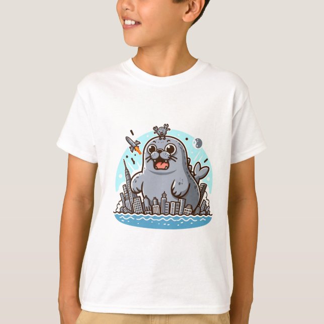 Neil Das Godzilla-Siegel T-Shirt (Vorderseite)