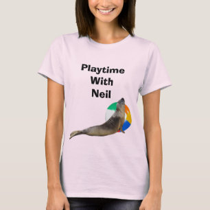 Neil das Siegel mit dem Strandball-T-Shirt T-Shirt