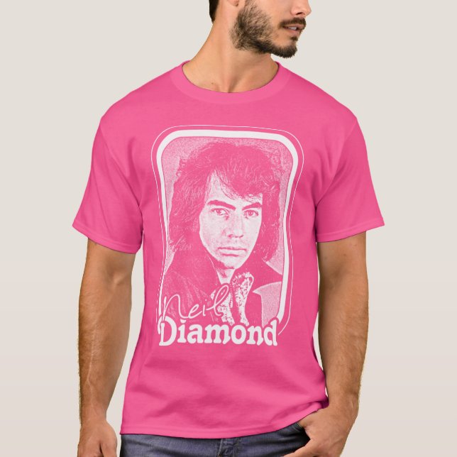 Neil Diamond Retro 70er Fan Design T-Shirt (Vorderseite)