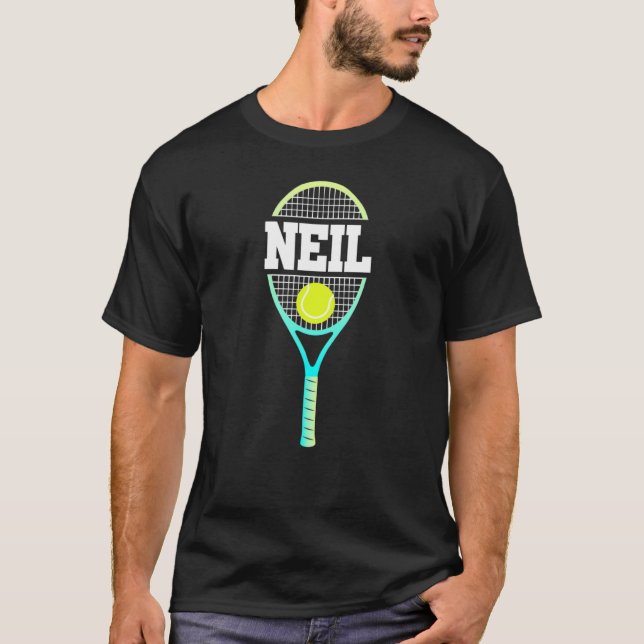 Neil Name Tennis Player Boys Ball And Racket Sport T-Shirt (Vorderseite)