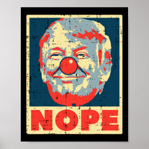 Nein Anti Trump Clown Vintage Retro Absetzen Nein Poster