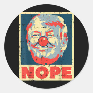 Nein Anti Trump Clown Vintage Retro Absetzen Nein Runder Aufkleber