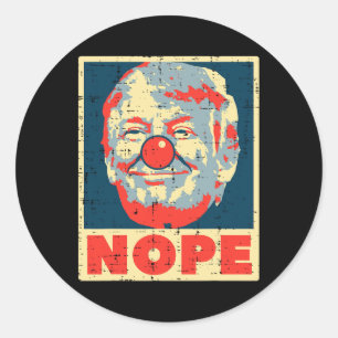 Nein Anti-Trump-Clown Vintage Retro Impeach Nein D Runder Aufkleber