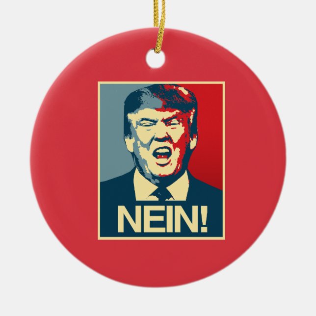 NEIN - Anti-Trump-Poster - Anti-Trump - Keramik Ornament (Vorne)