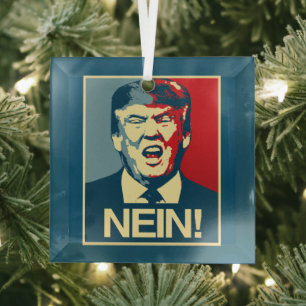 NEIN - Anti-Trump-Poster - Anti-Trump - Ornament Aus Glas