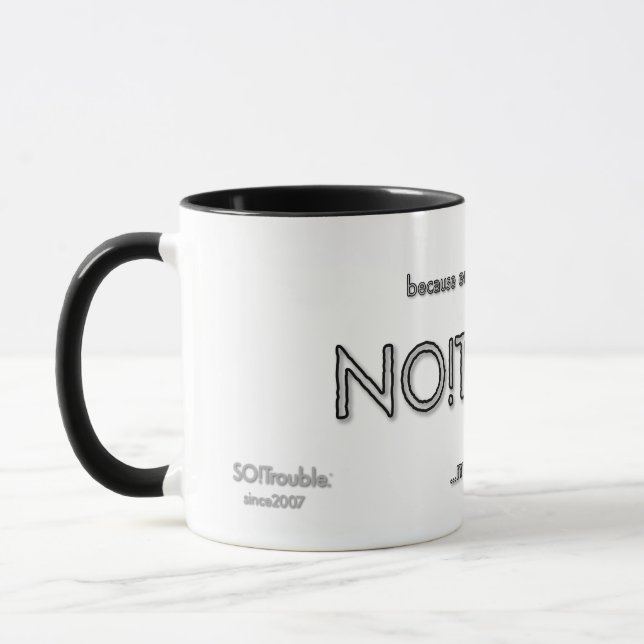 NEIN!Ärger. Basislogo schwarze Umrandung Tasse (Links)