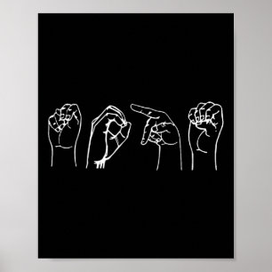 Nein Asl Pro Gehörlosenbewusstsein Gebärdensprachd Poster