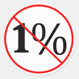 NEIN bis das 1%. Unten mit der amerikanischen Runder Aufkleber