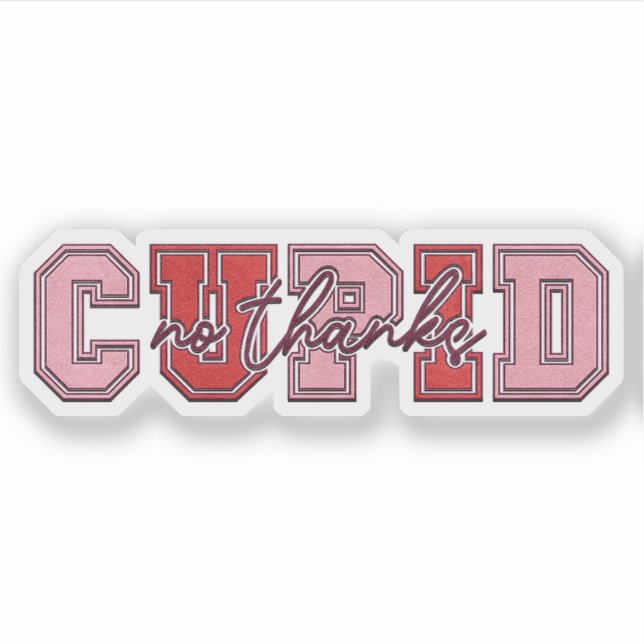 Nein danke Cupid - Valentinsticker Aufkleber (Vorderseite)