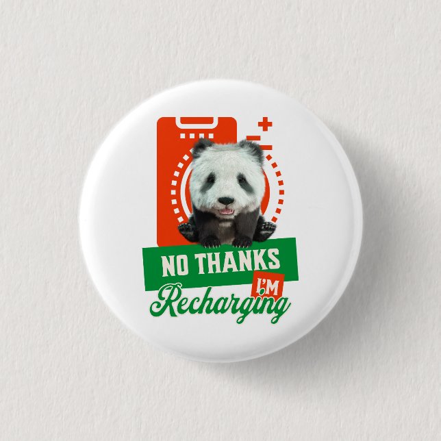 Nein danke, ich lade Panda Bear Cub Battery wieder Button (Vorderseite)