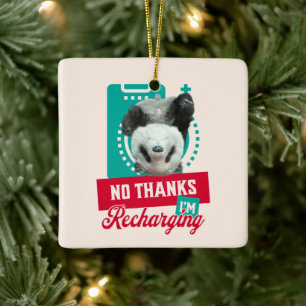 Nein danke, ich lade Panda Bear Cub Battery wieder Keramikornament