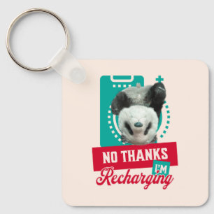 Nein danke, ich lade Panda Bear Cub Battery wieder Schlüsselanhänger