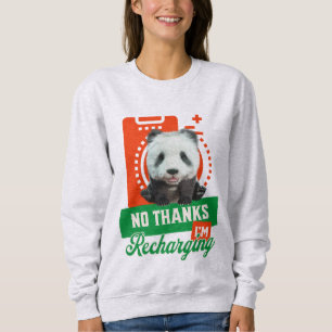 Nein danke, ich lade Panda Bear Cub Battery wieder Sweatshirt