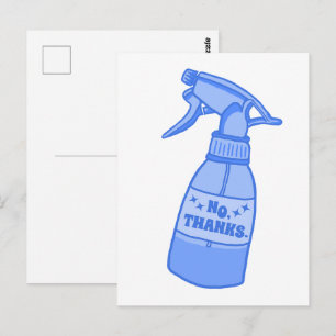 Nein, Danke. Sprühflasche Sassy Humor Postkarte