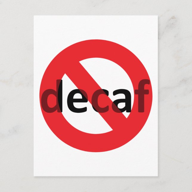 Nein Decaf! Begleitkarte (Vorderseite)