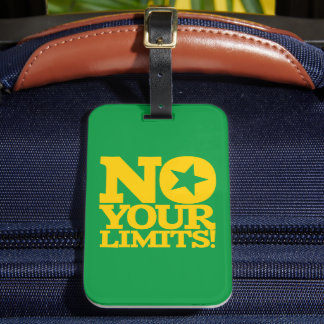 Nein, deine Grenzen! Gold Text Green BG Gepäckanhänger