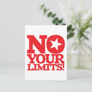 Nein, deine Grenzen! Vertikaler roter Text Postkarte