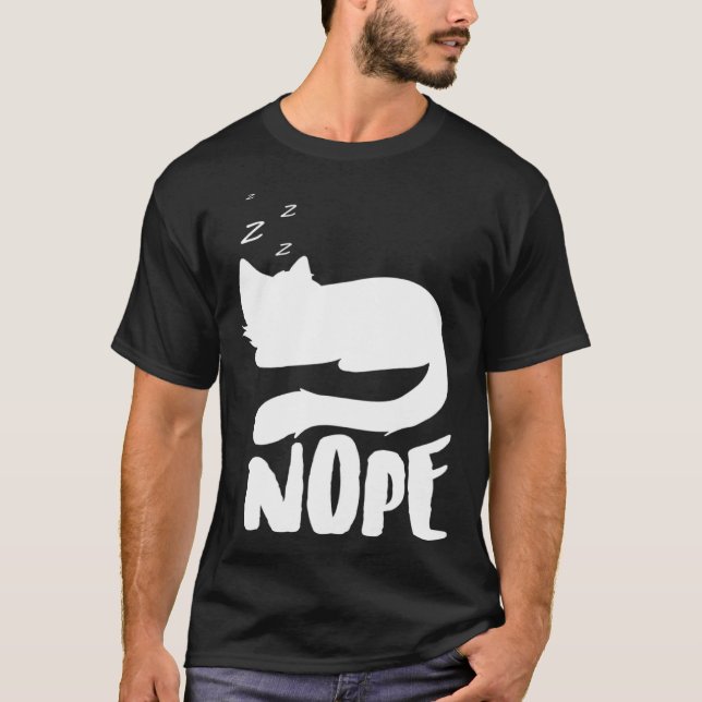Nein Faule Katze T-Shirt (Vorderseite)