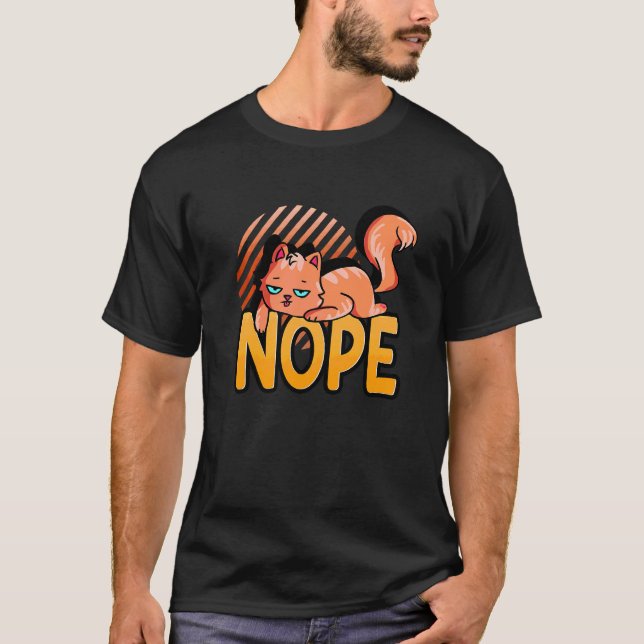 Nein Fauler Oranger Kater T-Shirt (Vorderseite)