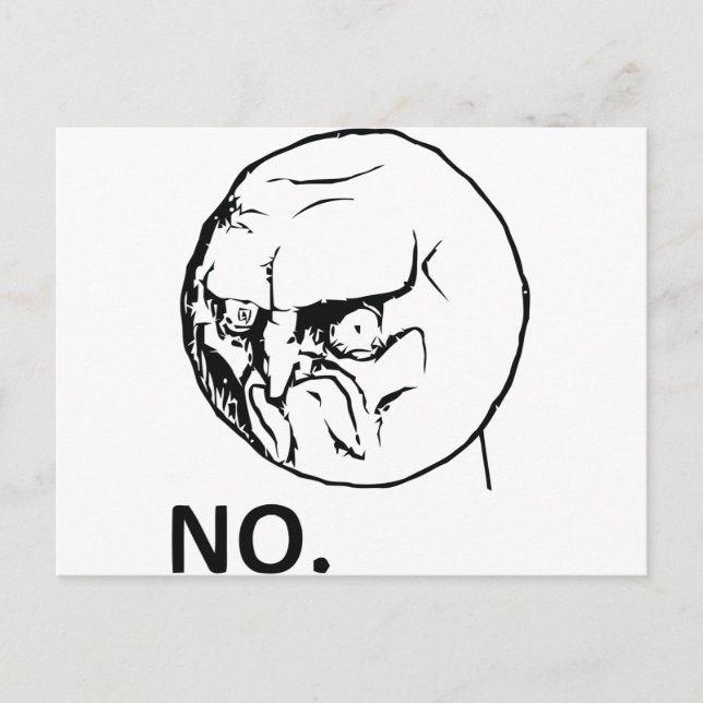 NEIN! Gesicht Postkarte (Vorderseite)