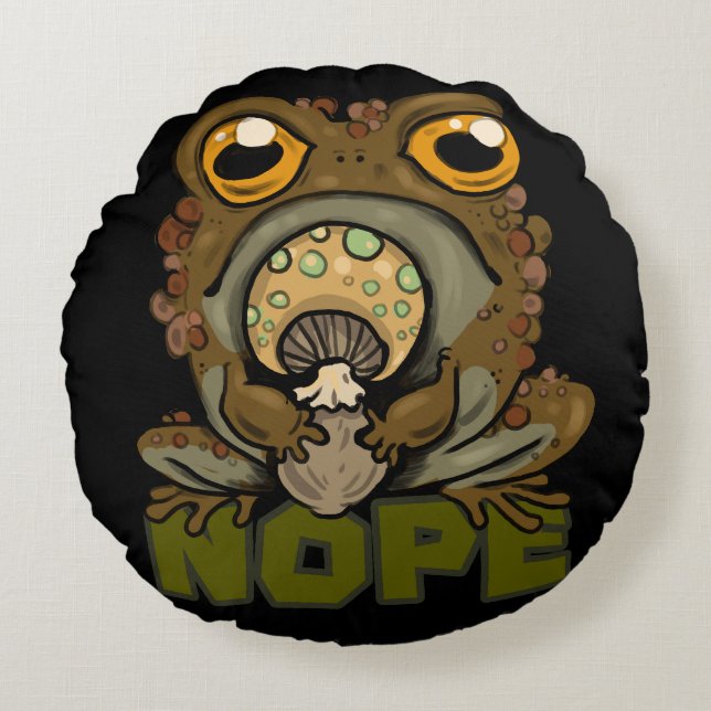 Nein! Grumpy Toad Rundes Kissen (Vorderseite)