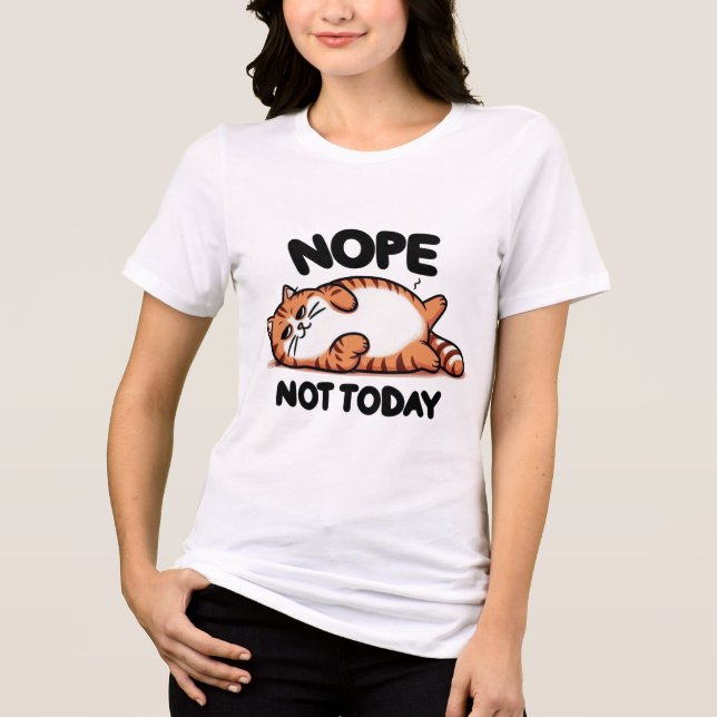 Nein, heute nicht, Tabby-Katze Tri-Blend Shirt (Vorderseite)