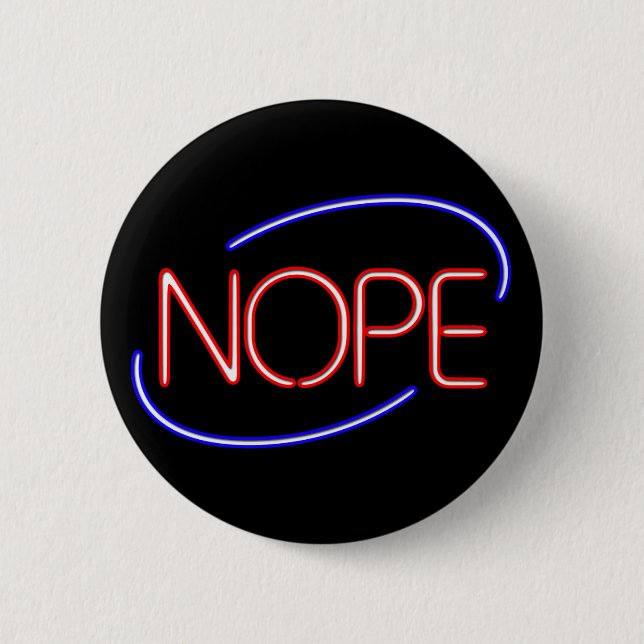 NEIN in der Art eines Neon-Open-Schildes Button (Vorderseite)