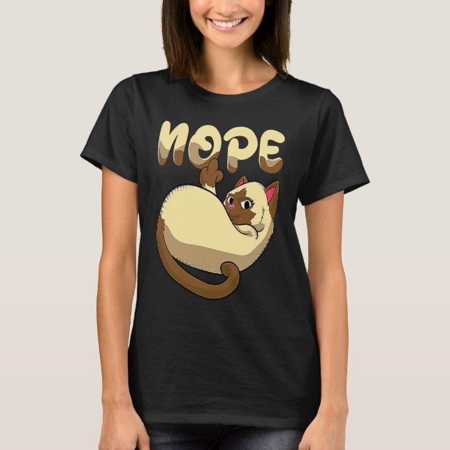 Nein Mittelfinger Katze T-Shirt (Vorderseite)