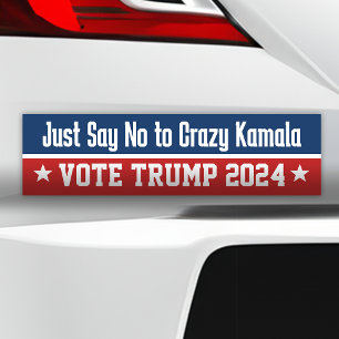 Nein zu Crazy Kamala Pro Donald Trump 2024 Autoaufkleber