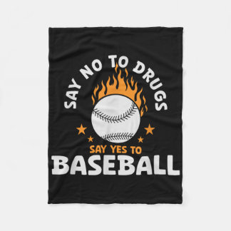 Nein zu Drogen sagen Ja zu Baseball Inspiration Fleecedecke