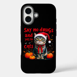 Nein zu Drogen und Ja zu Katzen iPhone 16 Hülle