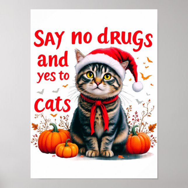 Nein zu Drogen und Ja zu Katzen Poster (Vorne)