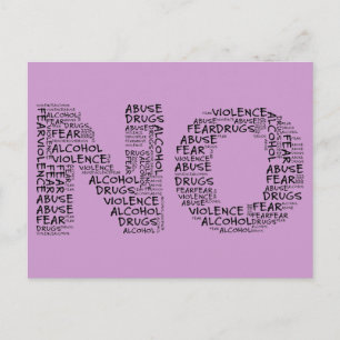 Nein zu Gewalt, Missbrauch, Drogen, Alkohol und An Postkarte