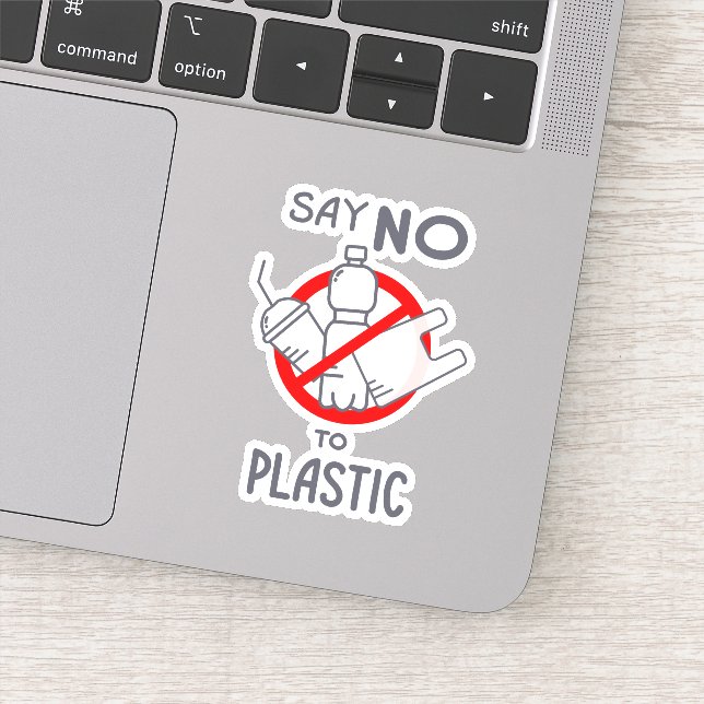 Nein zu Plastik sagen Aufkleber (Detail)