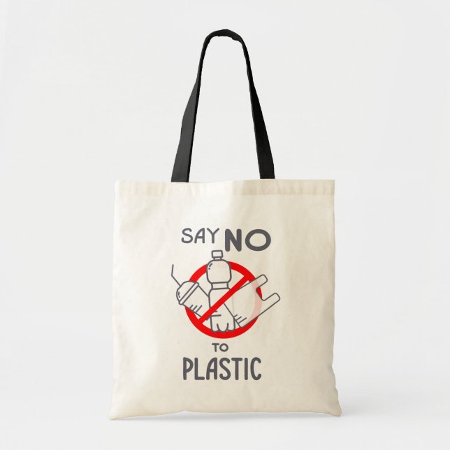 Nein zu Plastik sagen Tragetasche (Vorne)