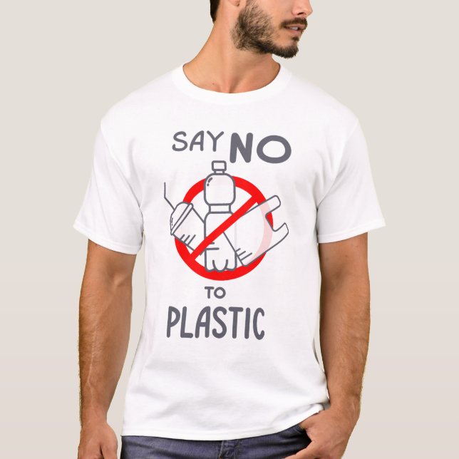 Nein zu Plastik T-Shirt (Vorderseite)