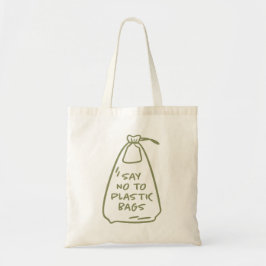 Nein zu Plastiktüten ohne Plastik Tragetasche