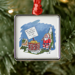 Nein zu Santa Premium-Ornament Ornament Aus Metall