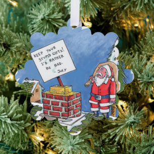 Nein zu Santa-Schneeflocken-Papier-Ornament Ornament Karte