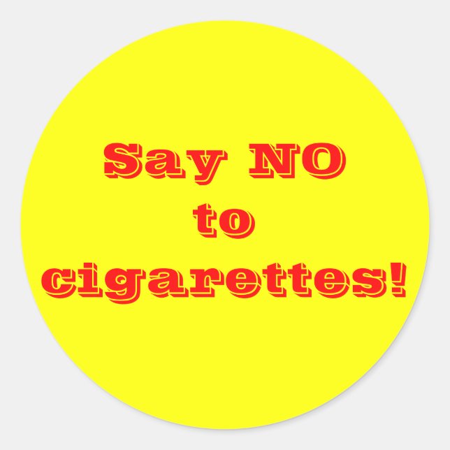 Nein zu Zigaretten - Aufkleber (Vorderseite)