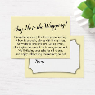 Nein zum Wrapping Baby Shooter Yellow Gift Card