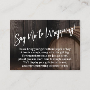 Nein zur Wrapping Wood Barrel Card Begleitkarte