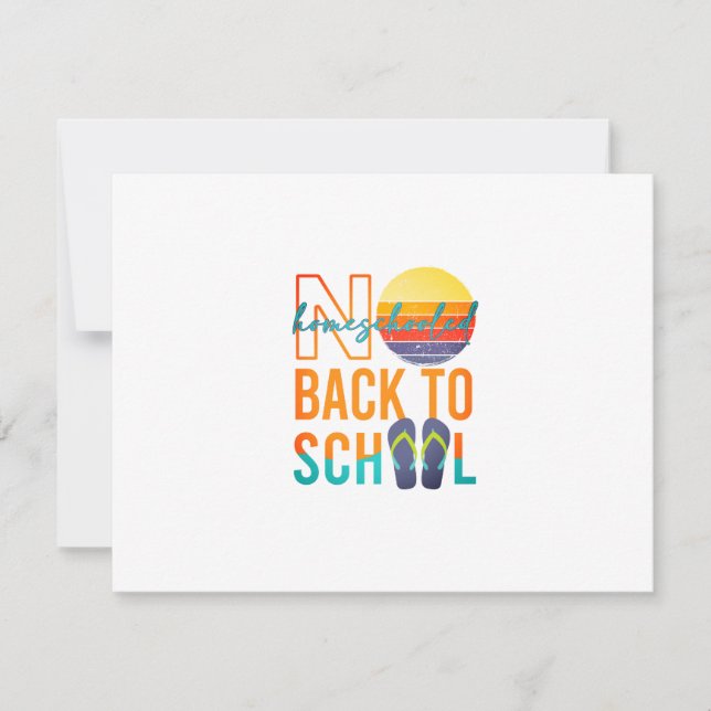 Nein zurück zur Schule - zu Hause unterrichtet RSVP Karte (Vorderseite)