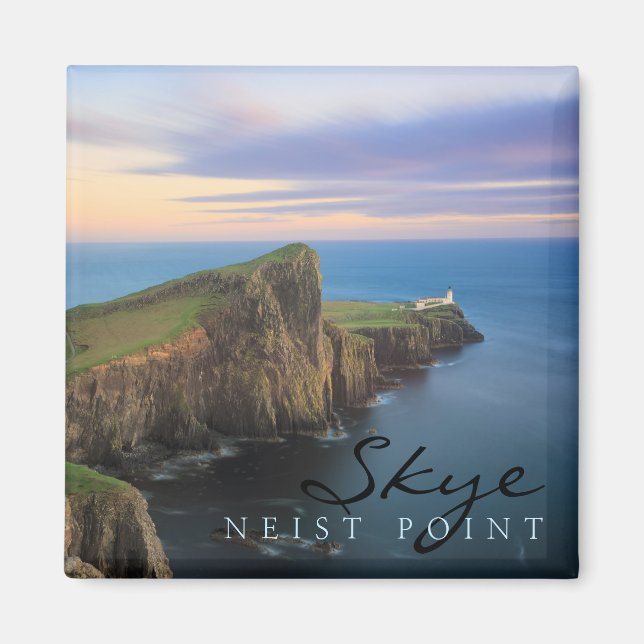 Neist Point Leuchtturm auf Skye bei Sonnenuntergan Magnet (Vorne)