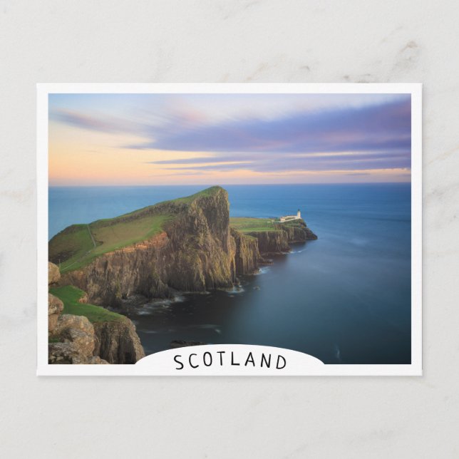 Neist Point Leuchtturm auf Skye bei Sonnenuntergan Postkarte (Vorderseite)