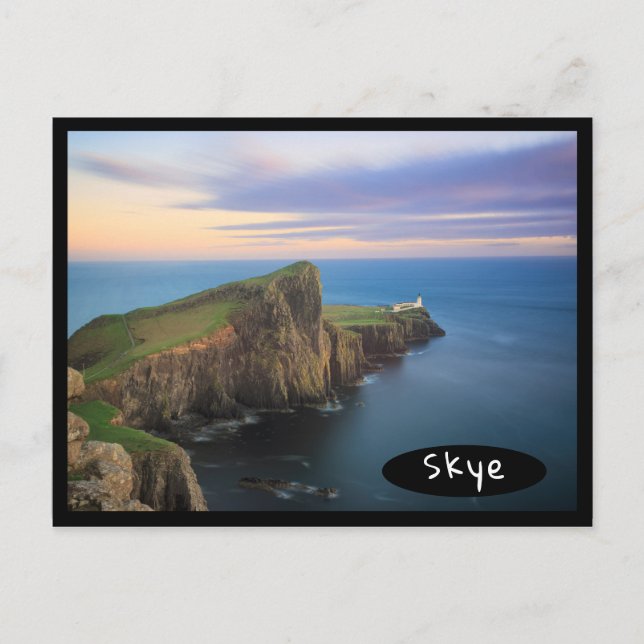 Neist Point Leuchtturm auf Skye bei Sonnenuntergan Postkarte (Vorderseite)