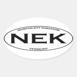NEK - Northeast Kingdom Vermont Ovaler Aufkleber