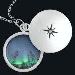 Nekklace der Northern Lights Tree Locket<br><div class="desc">Astro-Foto der Nordlichter (Aurora borealis) in Nordnorwegen,  Skandinavien. Foto © Sebastian Worm | www.fotoromia.com</div>