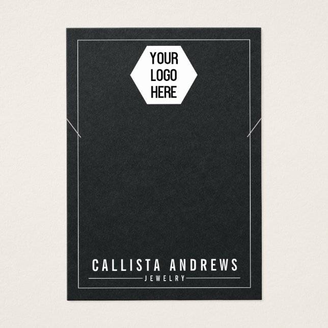 Nekklassekarte für das einfache Schwarzweiß-Logo (Vorderseite)